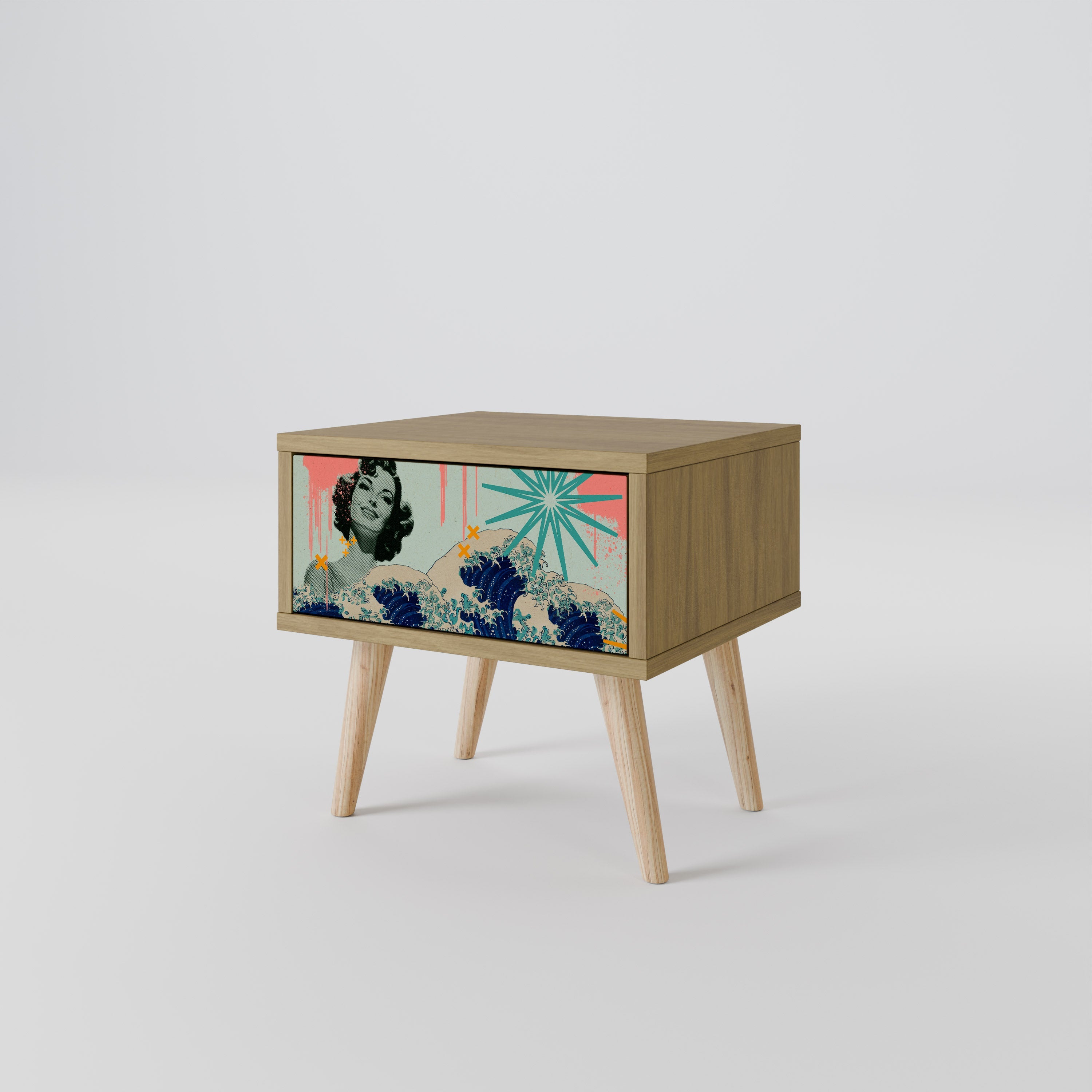 KANAGAWA BEAUTY Nachttisch in Eichenoptik