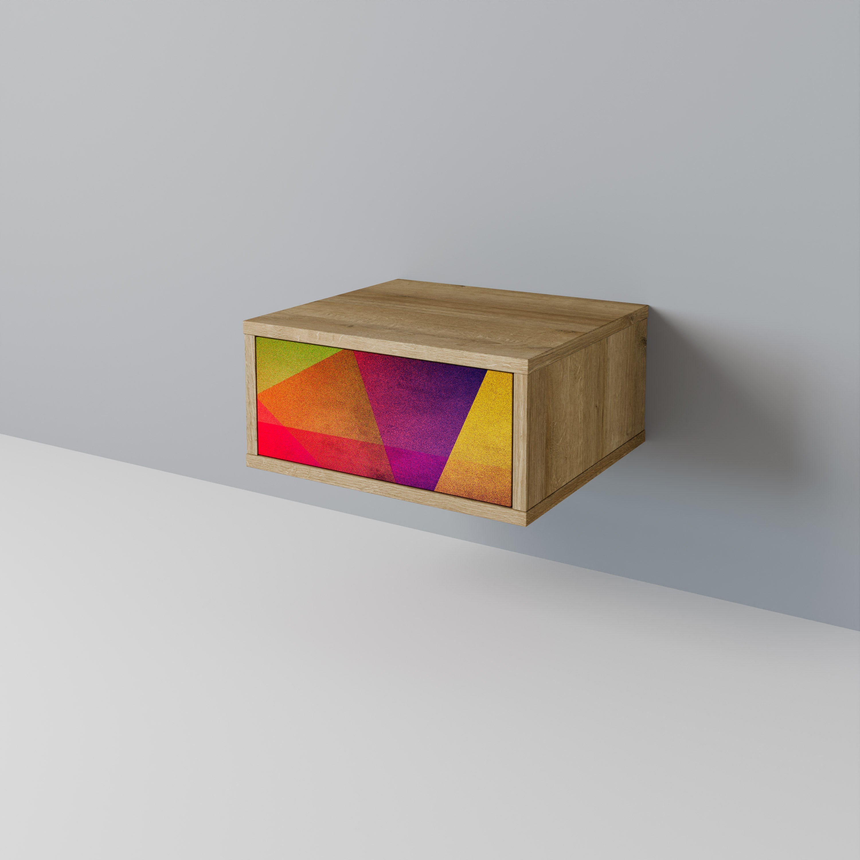 VIVID GEOMETRY Nachttisch in Eichenoptik