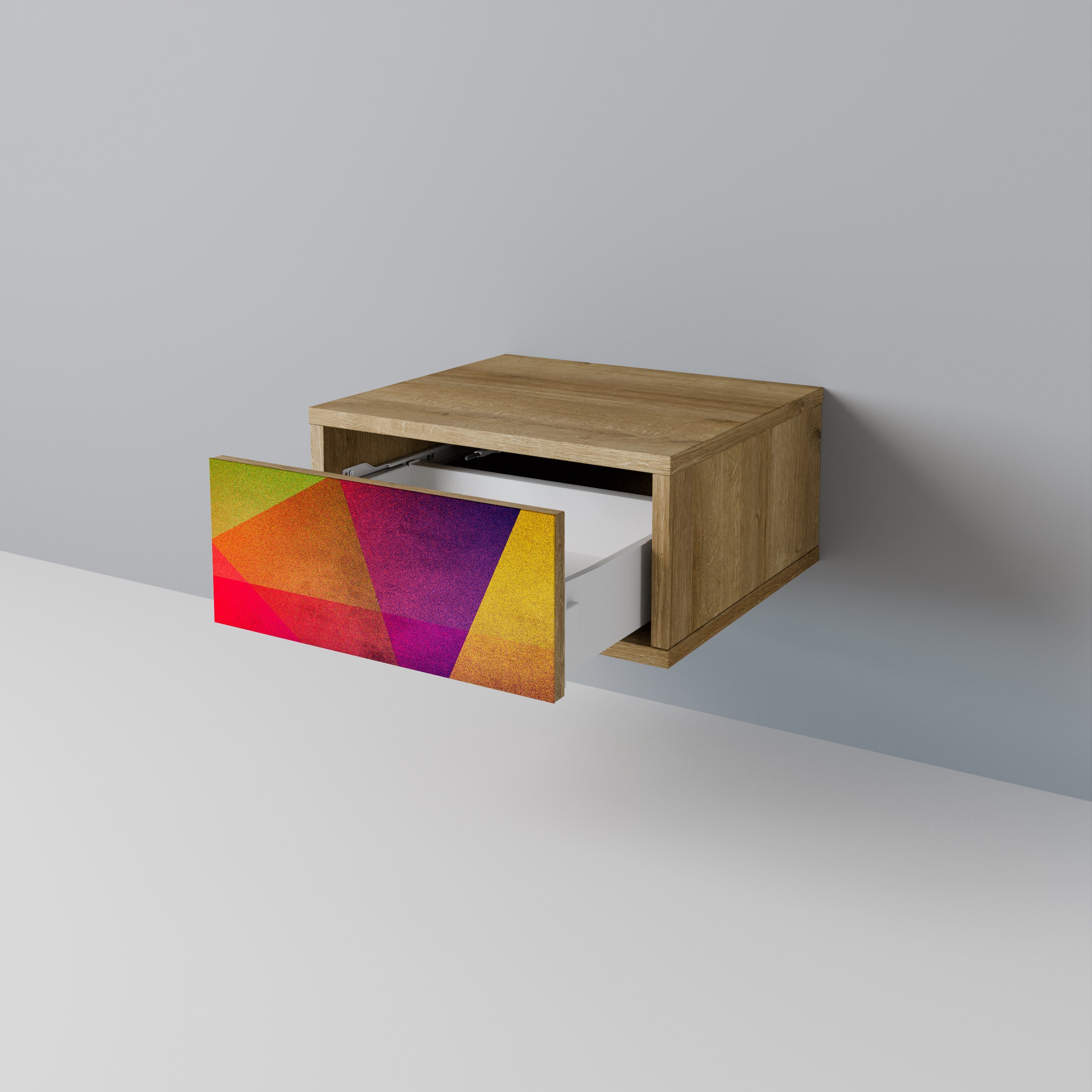 VIVID GEOMETRY Nachttisch in Eichenoptik