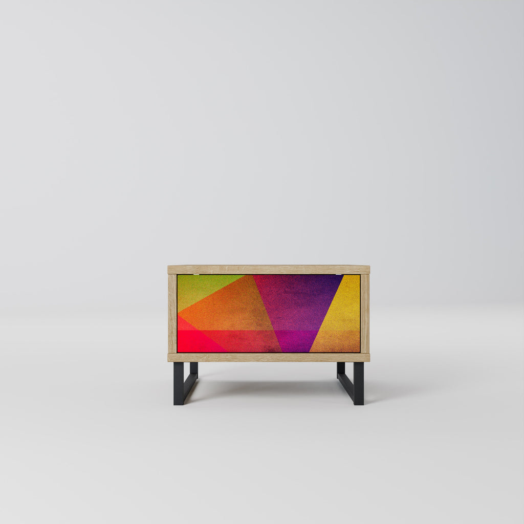VIVID GEOMETRY Nachttisch in Eichenoptik