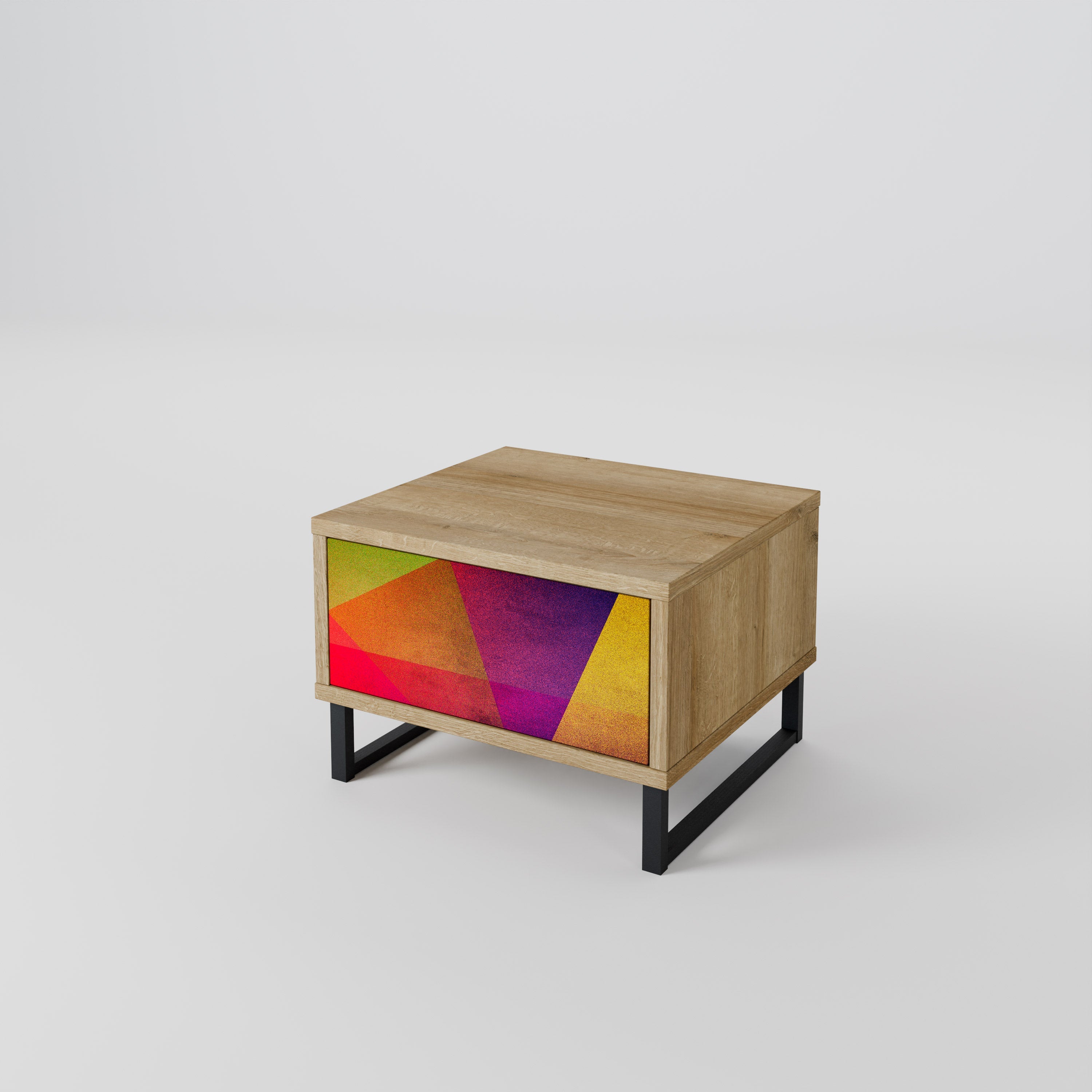VIVID GEOMETRY Nachttisch in Eichenoptik