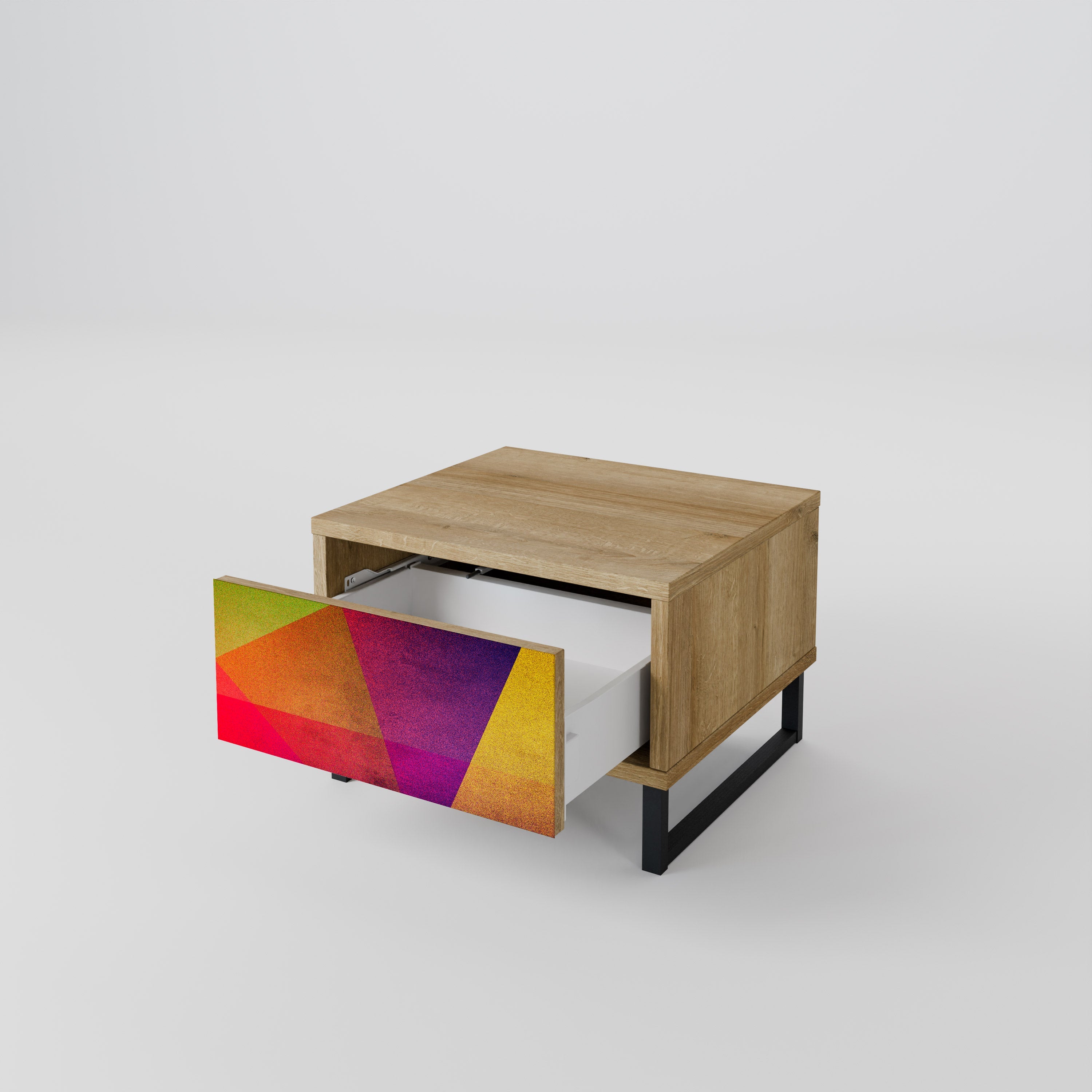 VIVID GEOMETRY Nachttisch in Eichenoptik
