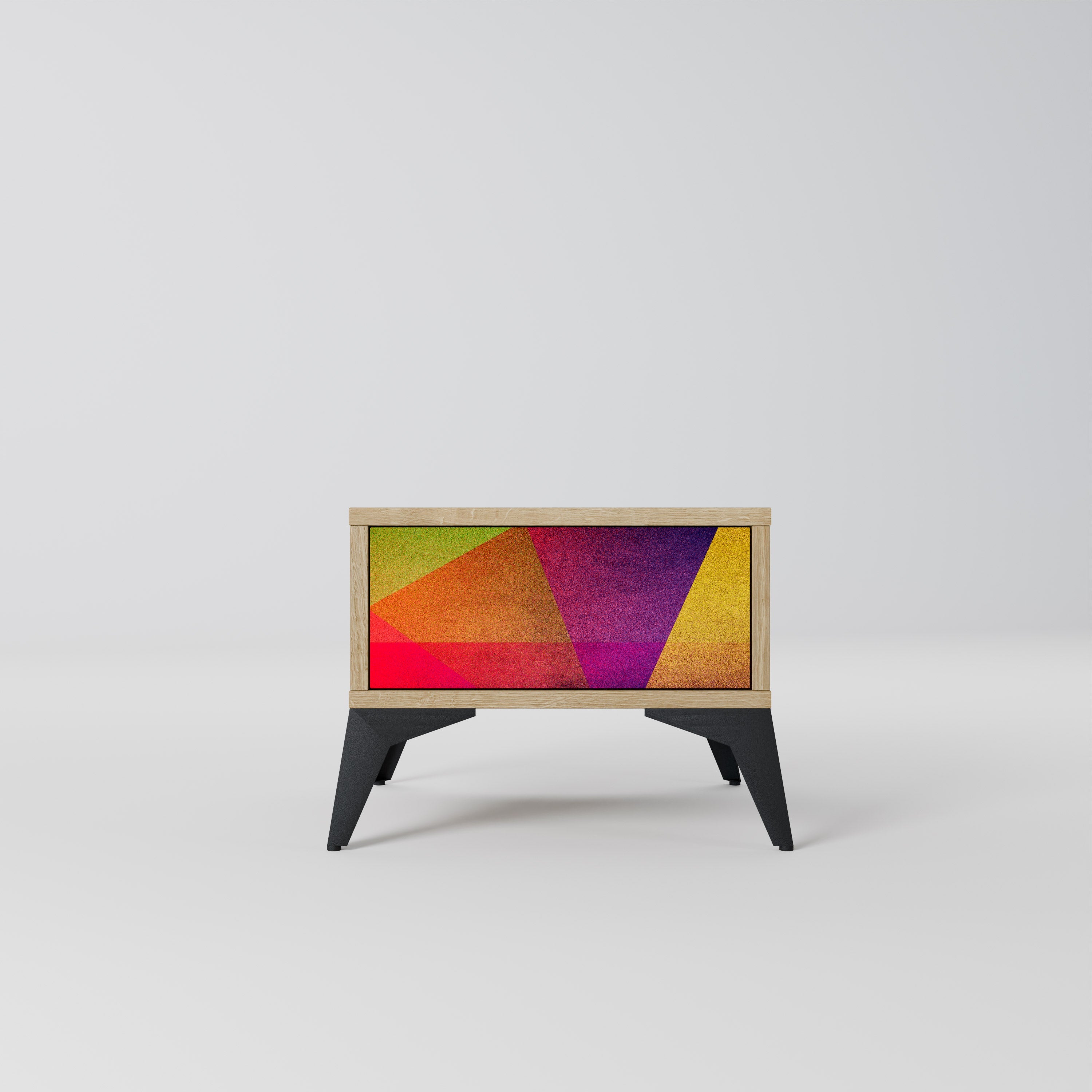 VIVID GEOMETRY Nachttisch in Eichenoptik