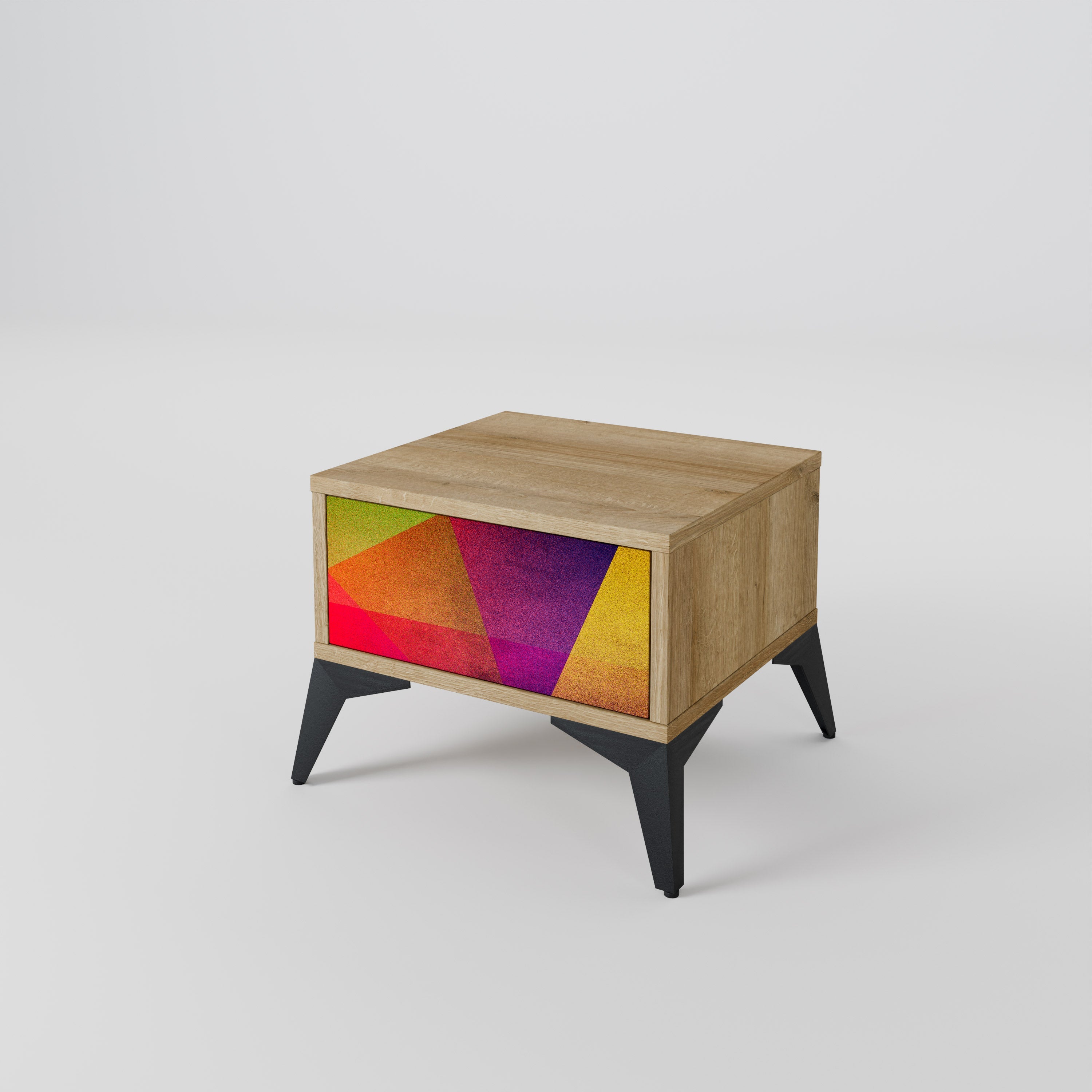 VIVID GEOMETRY Nachttisch in Eichenoptik
