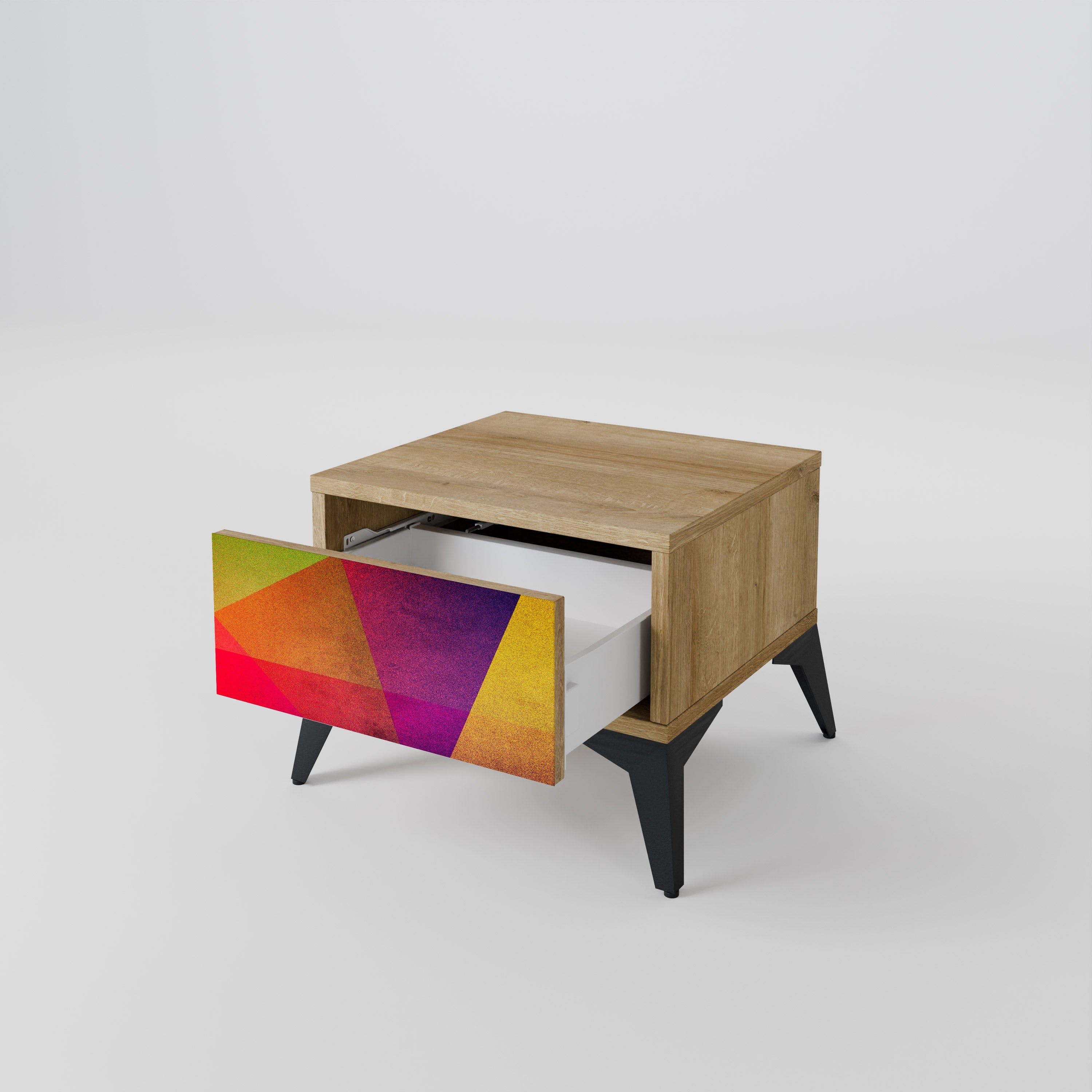 VIVID GEOMETRY Nachttisch in Eichenoptik
