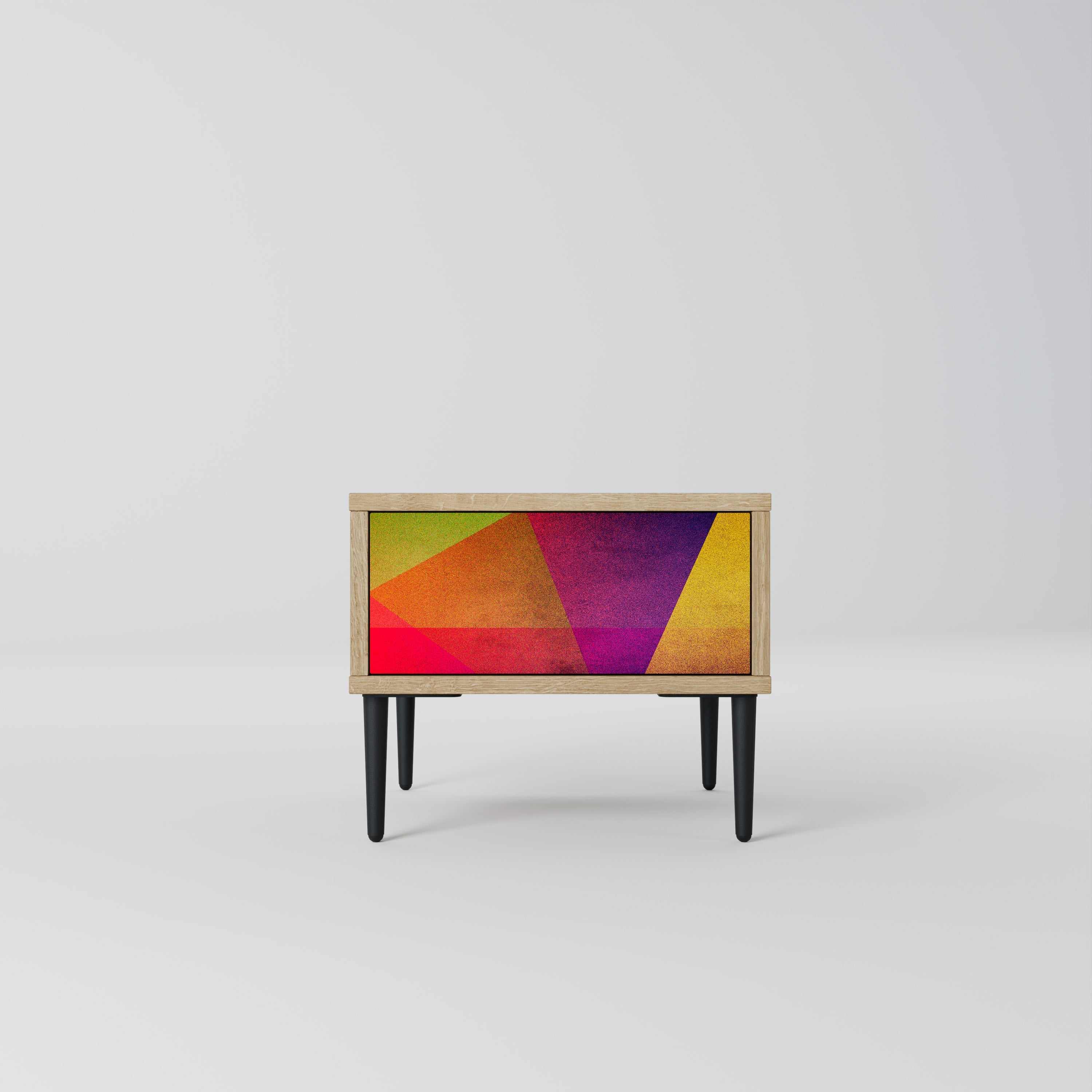 VIVID GEOMETRY Nachttisch in Eichenoptik
