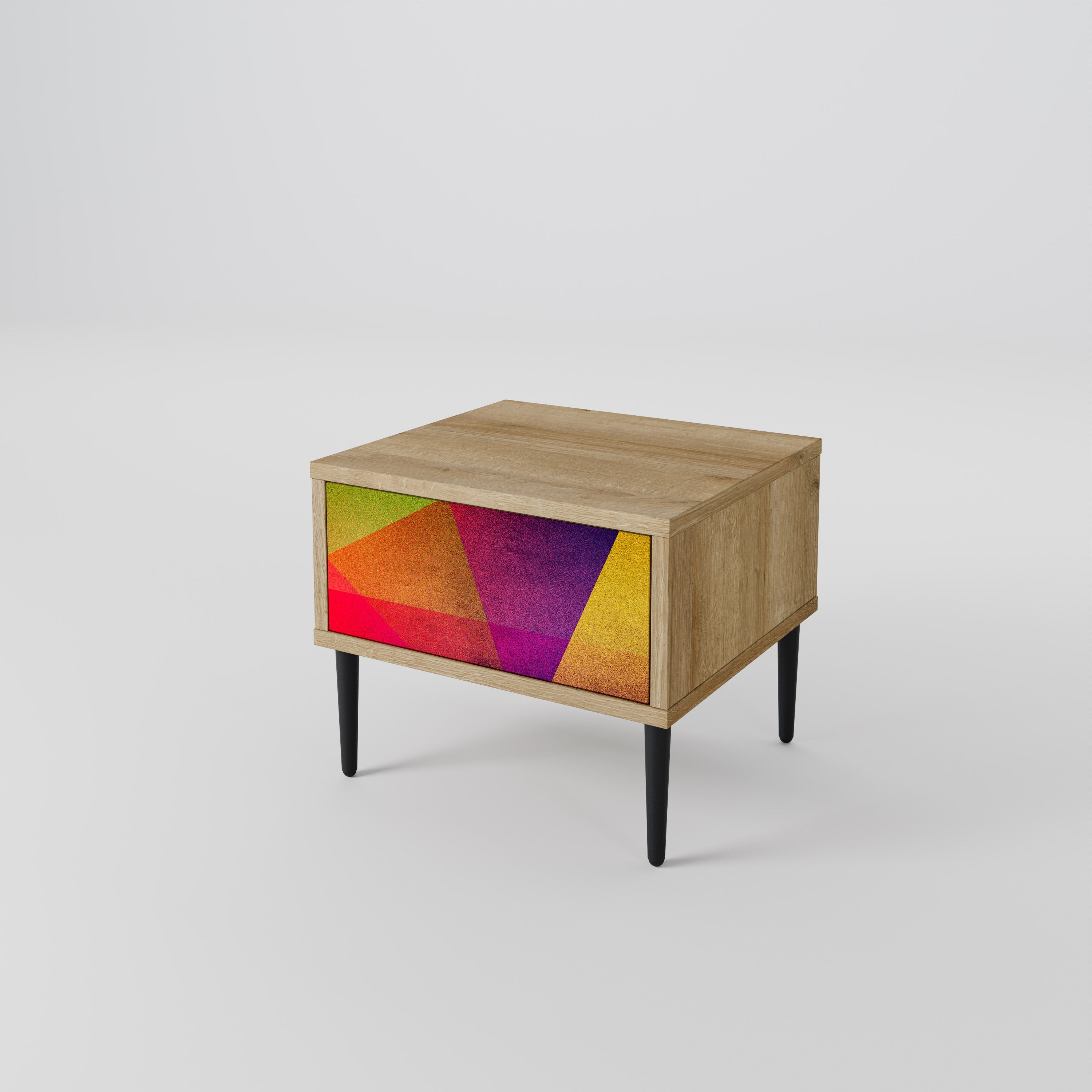 VIVID GEOMETRY Nachttisch in Eichenoptik
