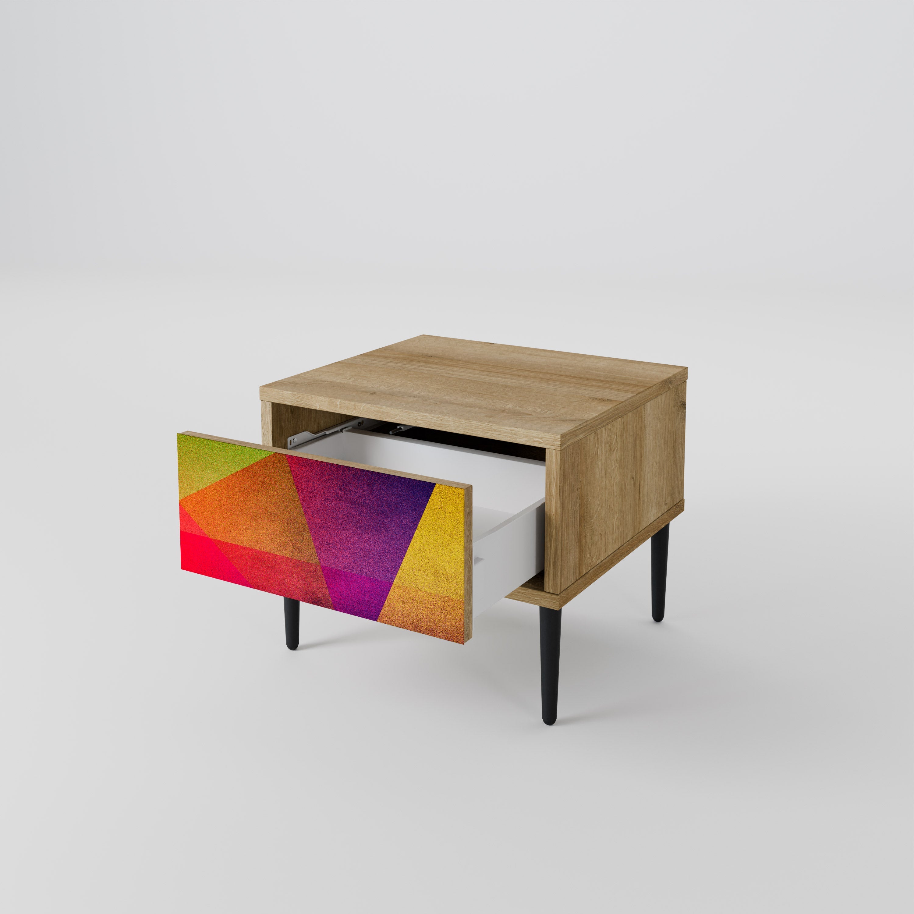 VIVID GEOMETRY Nachttisch in Eichenoptik