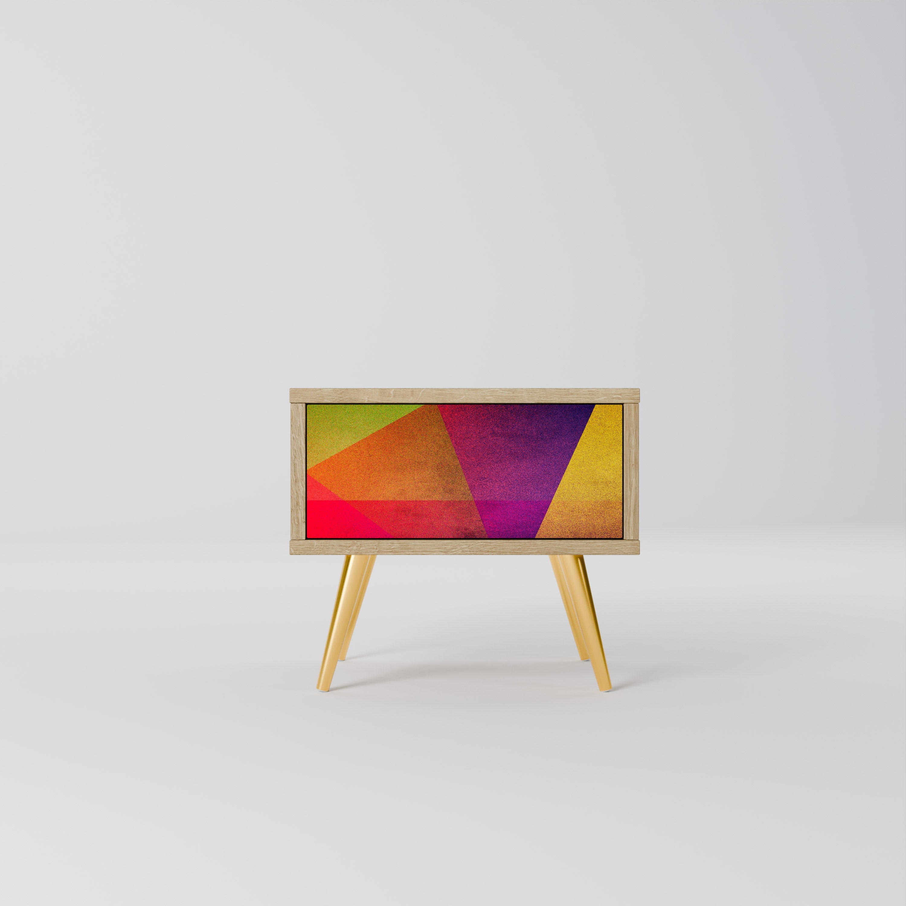 VIVID GEOMETRY Nachttisch in Eichenoptik
