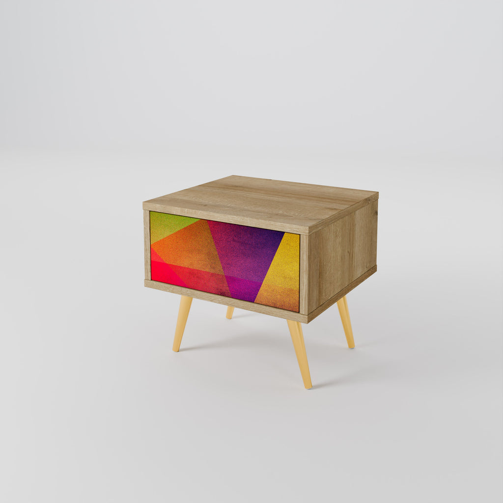 VIVID GEOMETRY Nachttisch in Eichenoptik