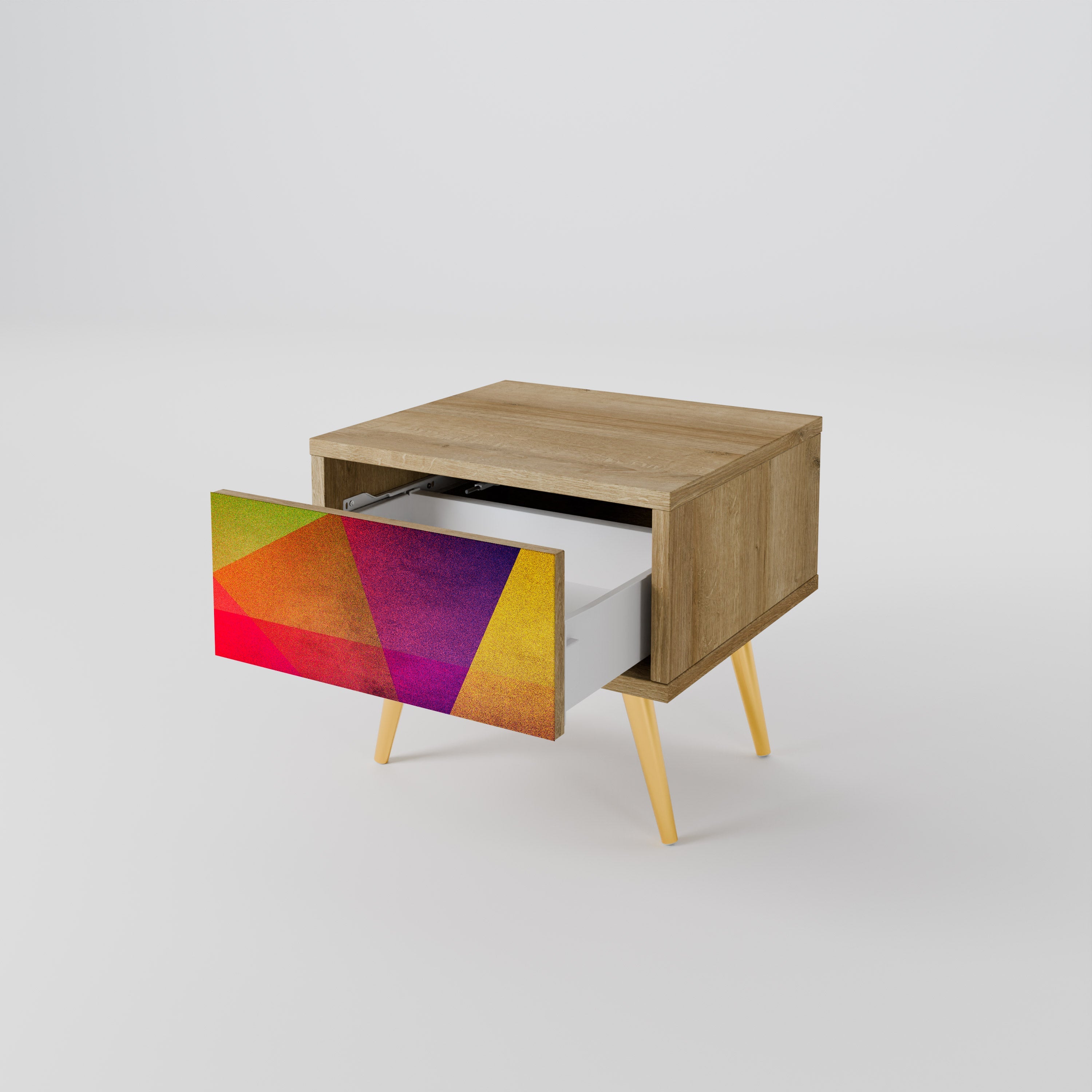VIVID GEOMETRY Nachttisch in Eichenoptik
