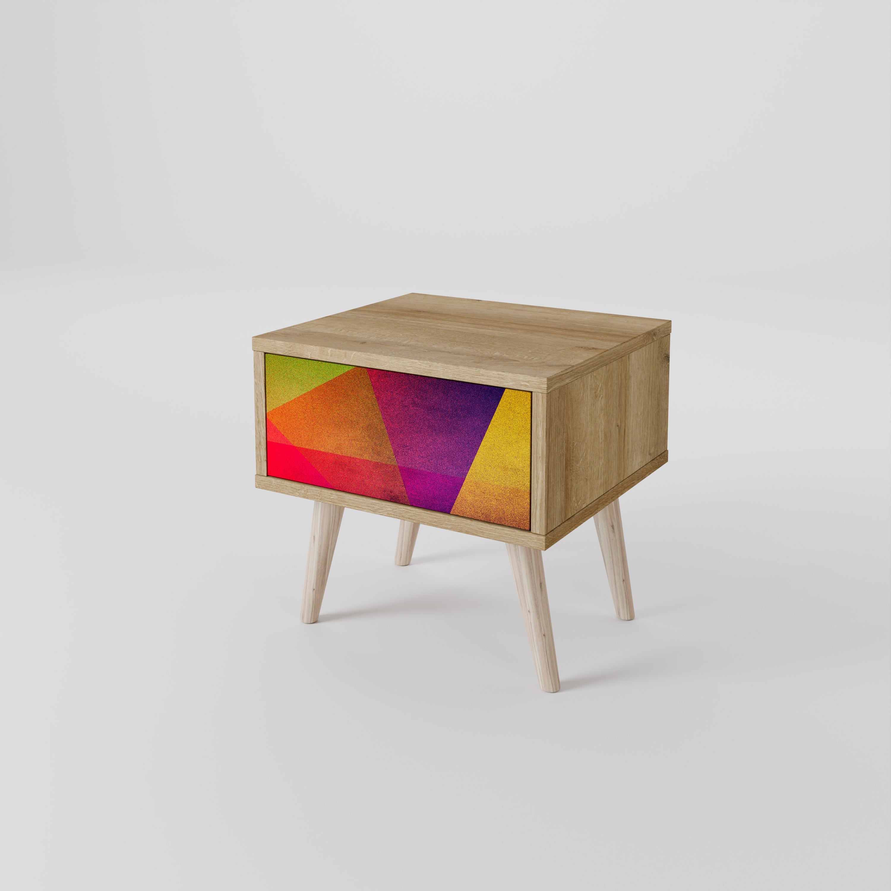 VIVID GEOMETRY Nachttisch in Eichenoptik
