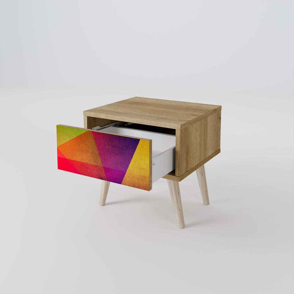 VIVID GEOMETRY Nachttisch in Eichenoptik