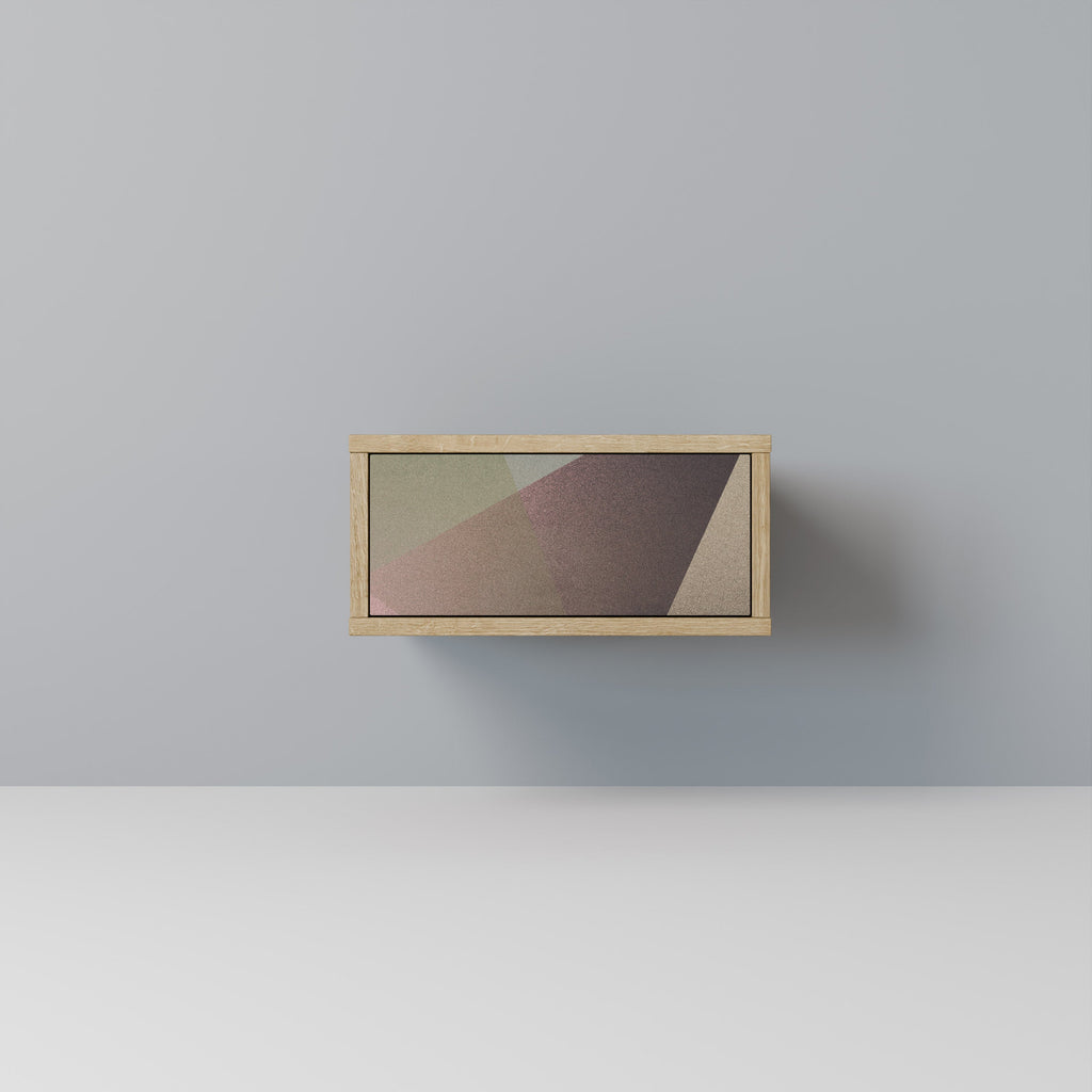BEIGE GEOMETRY Nachttisch in Eichenoptik