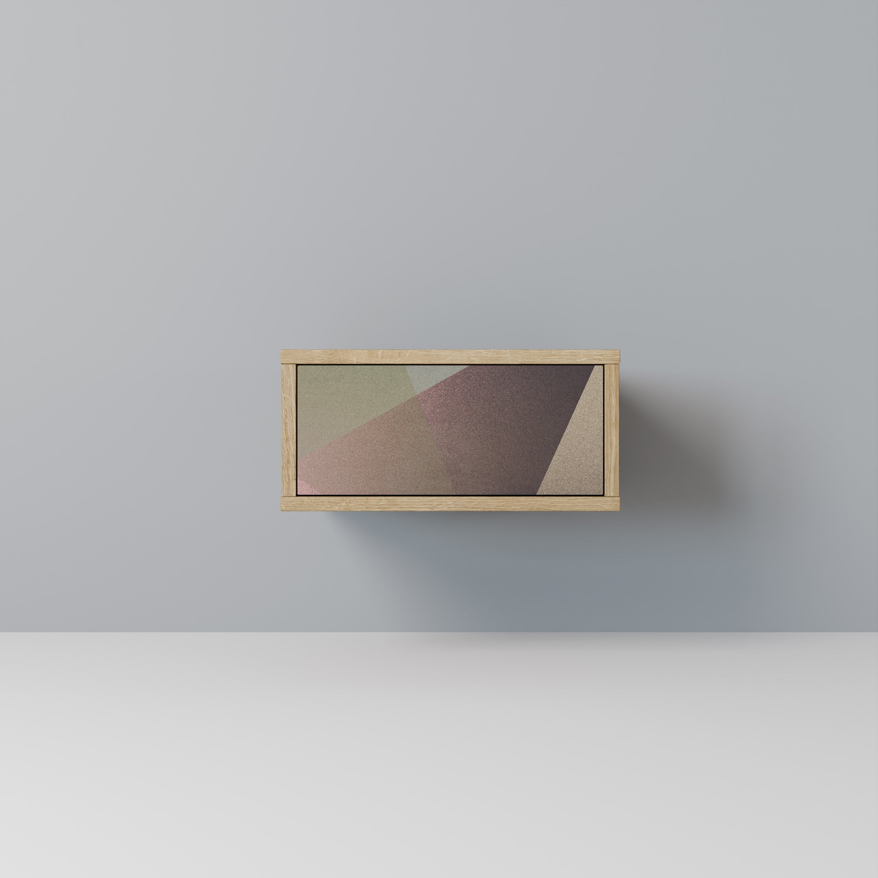 BEIGE GEOMETRY Nachttisch in Eichenoptik