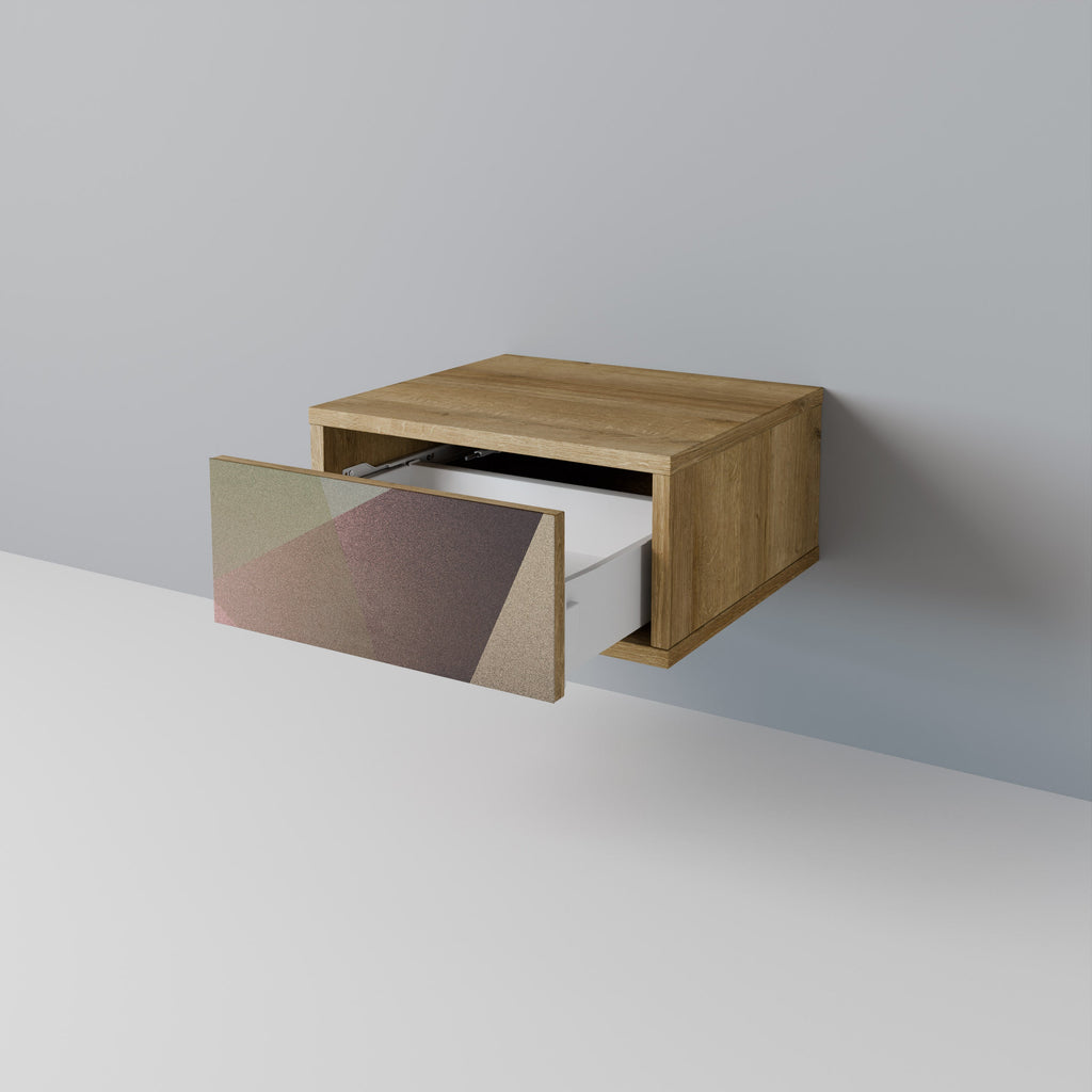 BEIGE GEOMETRY Nachttisch in Eichenoptik