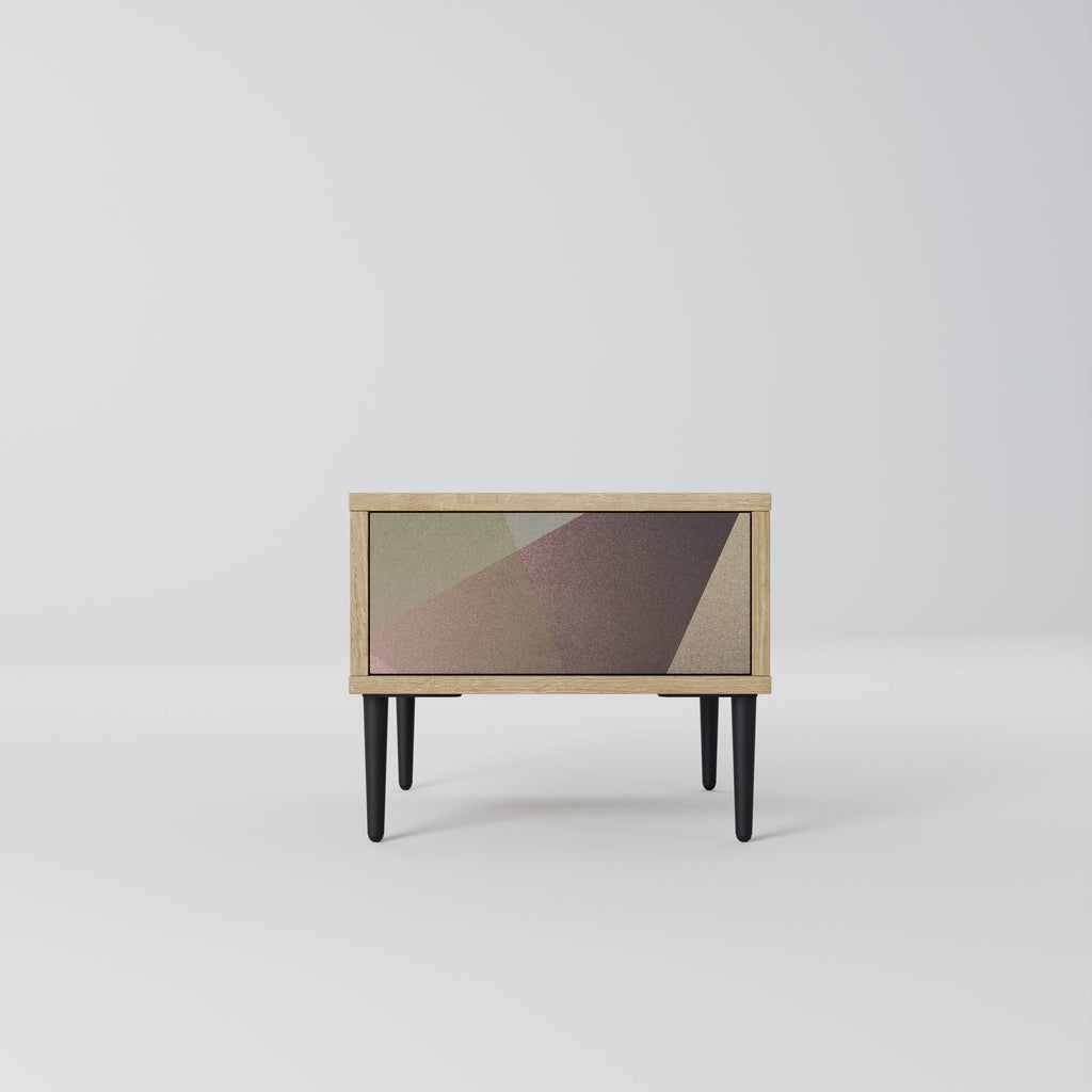 BEIGE GEOMETRY Nachttisch in Eichenoptik
