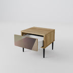 BEIGE GEOMETRY Nachttisch in Eiche-Optik