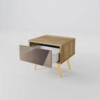 BEIGE GEOMETRY Nachttisch in Eiche-Optik