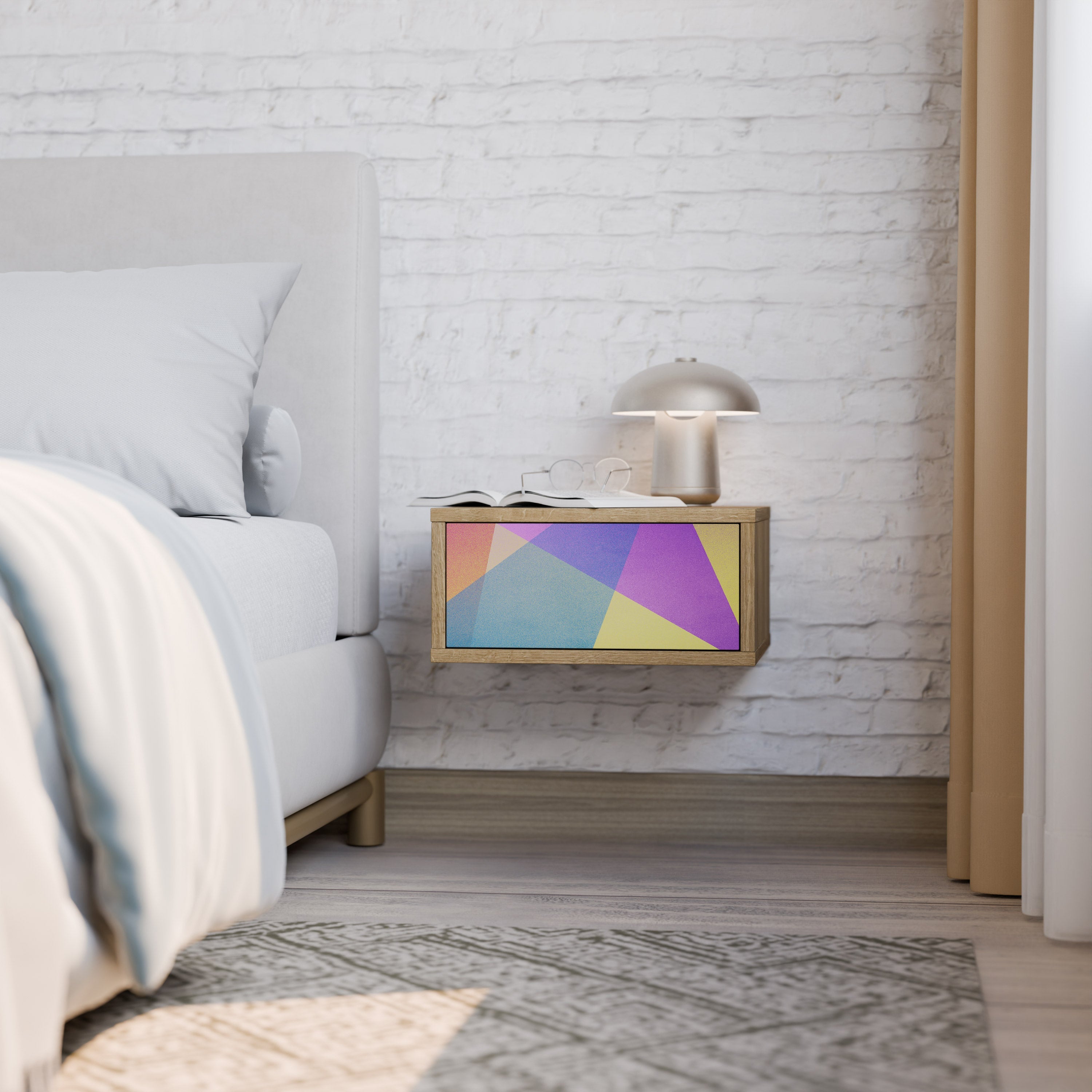 BRIGHT GEOMETRY Nachttisch in Eichenoptik
