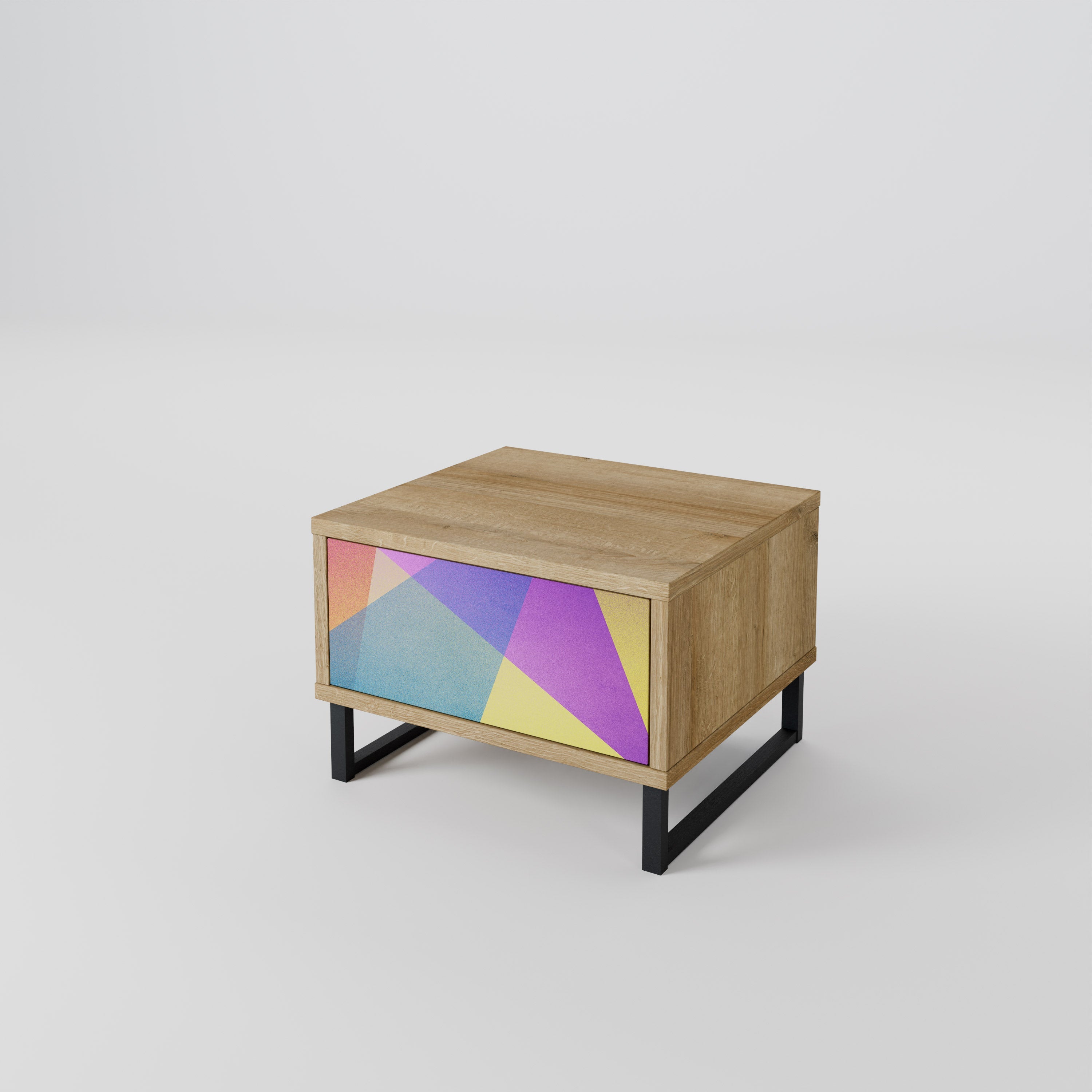 BRIGHT GEOMETRY Nachttisch in Eichenoptik