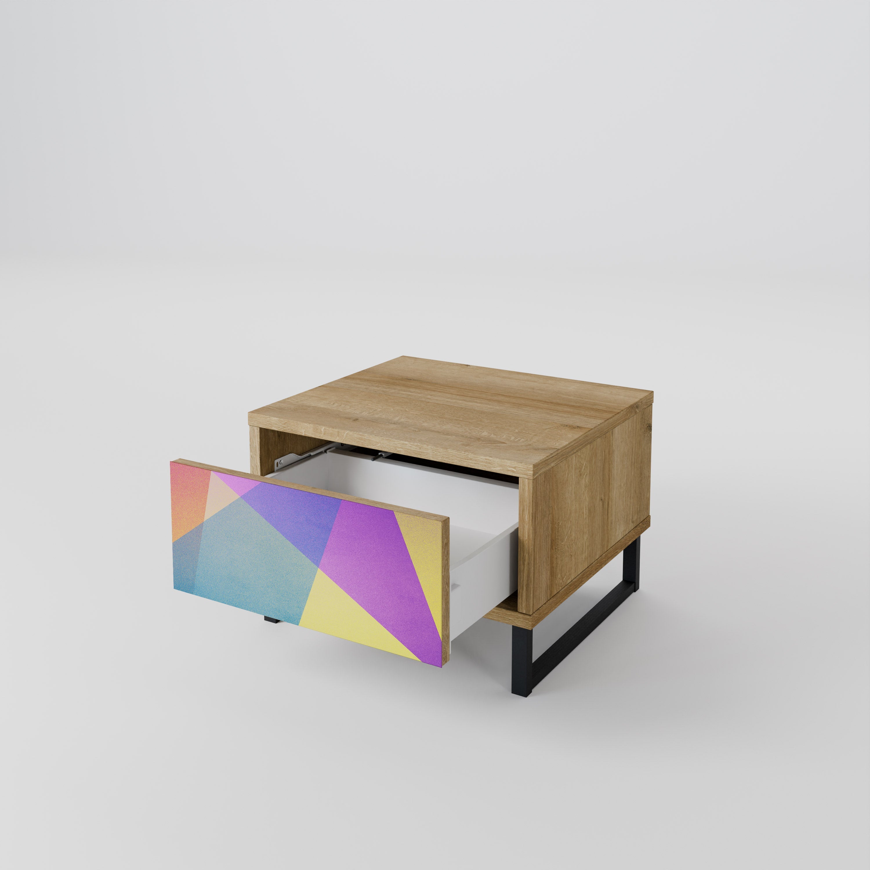 BRIGHT GEOMETRY Nachttisch in Eichenoptik