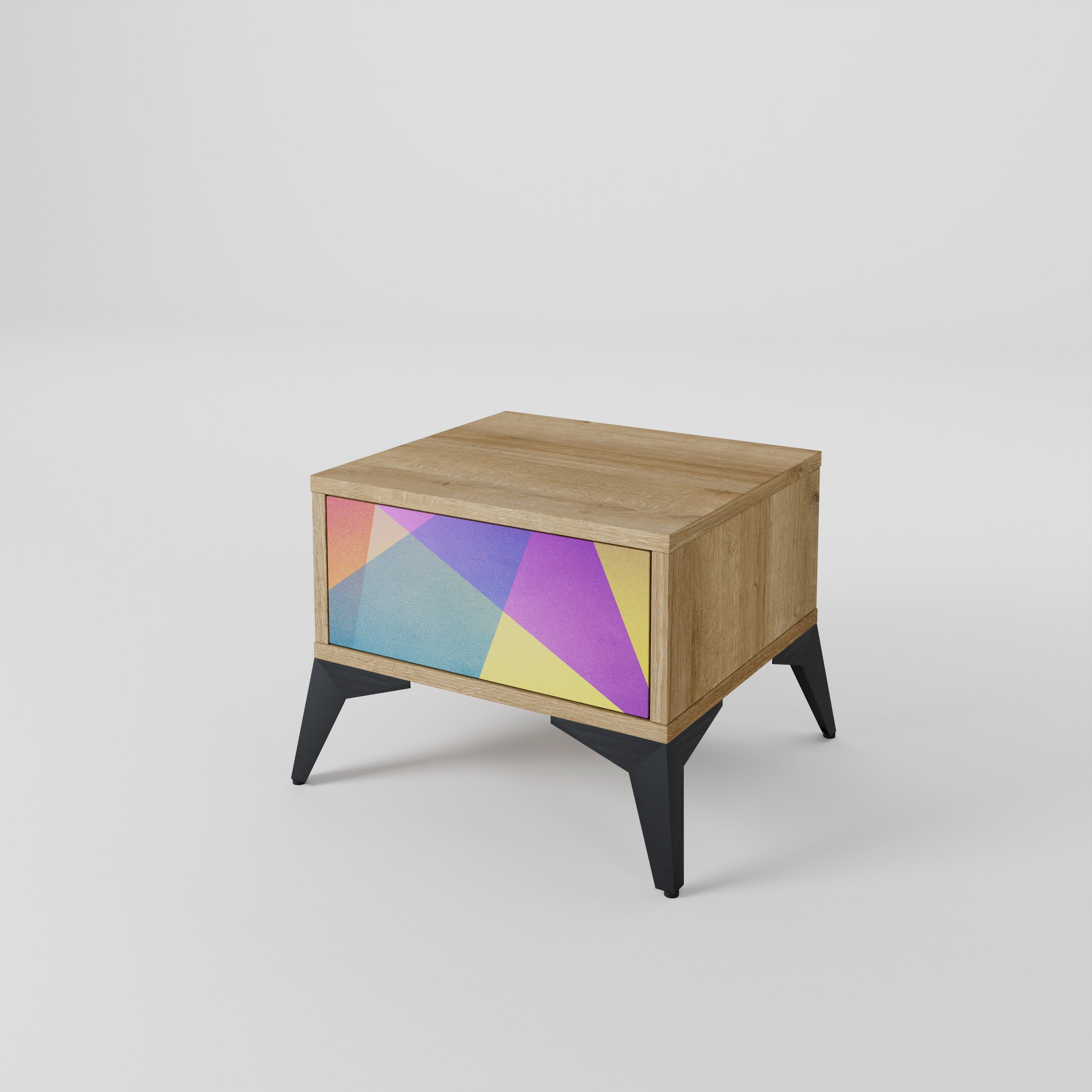 BRIGHT GEOMETRY Nachttisch in Eichenoptik