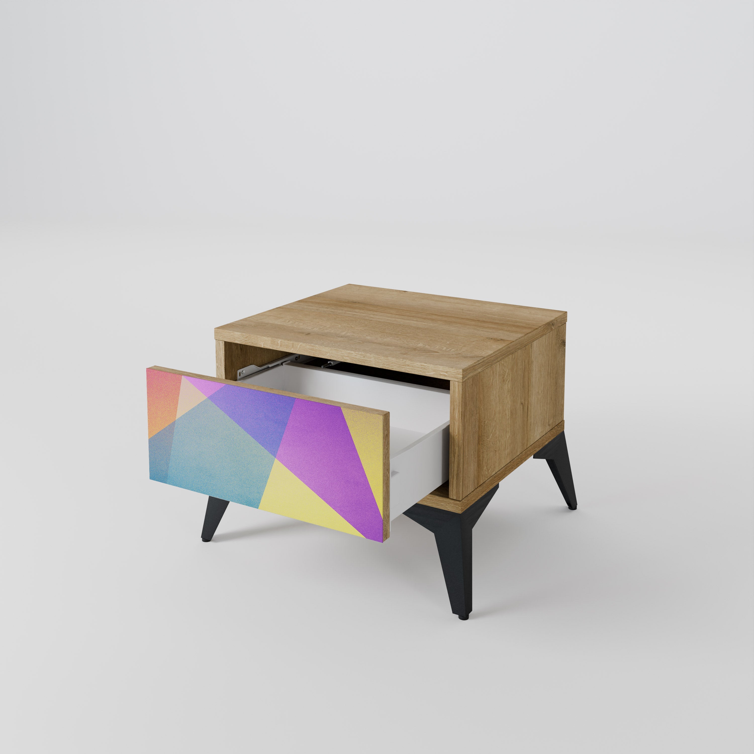 BRIGHT GEOMETRY Nachttisch in Eichenoptik