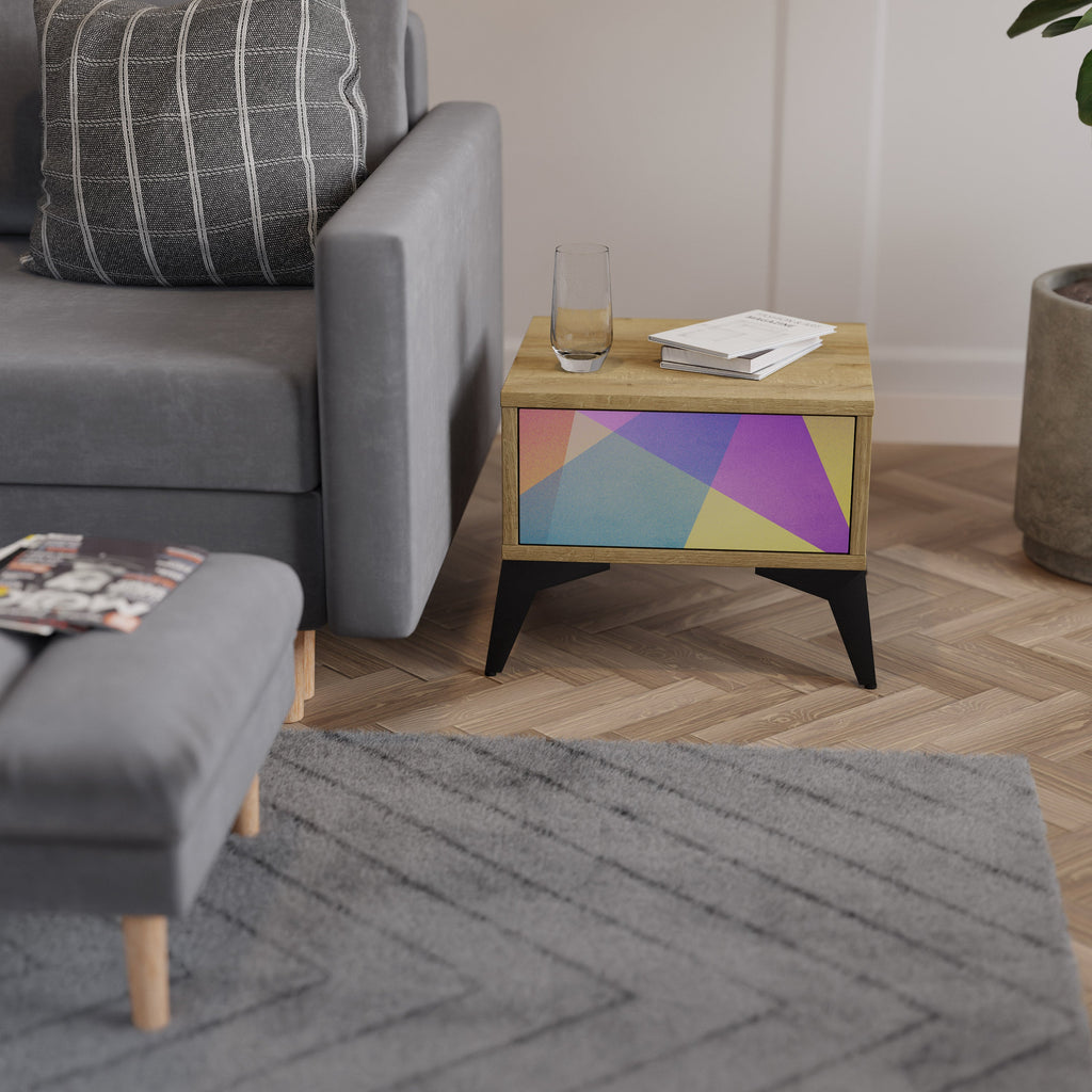 BRIGHT GEOMETRY Nachttisch in Eichenoptik