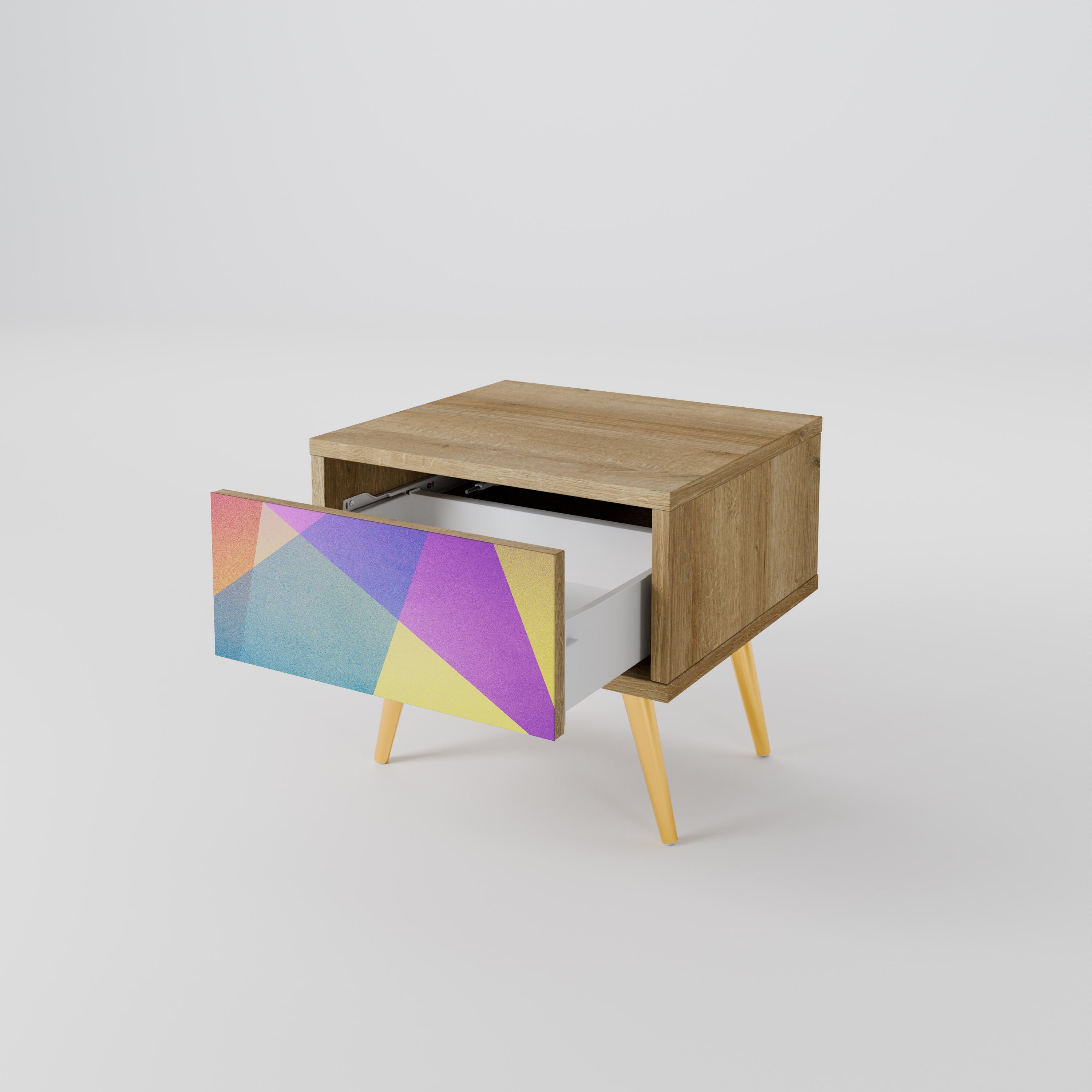 BRIGHT GEOMETRY Nachttisch in Eichenoptik