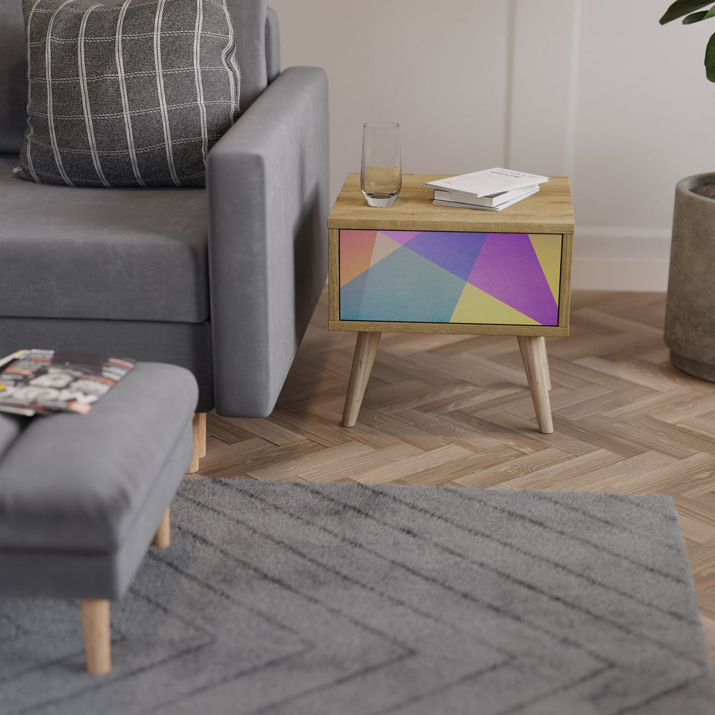 BRIGHT GEOMETRY Nachttisch in Eichenoptik