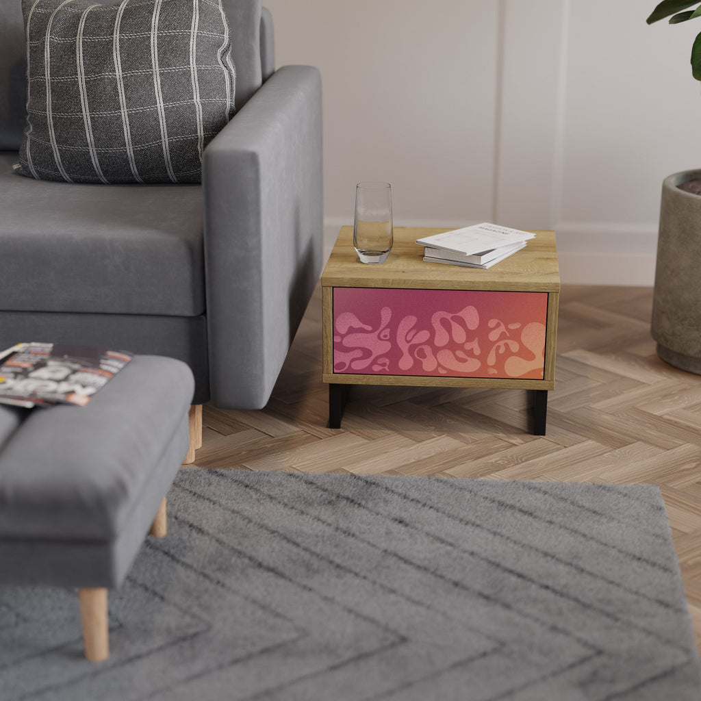 IRREGULAR PINK Nachttisch in Eichenoptik