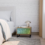 IRREGULAR BLUE Nachttisch in Eiche-Optik