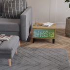 IRREGULAR BLUE Nachttisch in Eiche-Optik