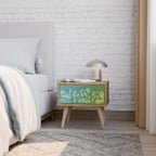 IRREGULAR BLUE Nachttisch in Eiche-Optik