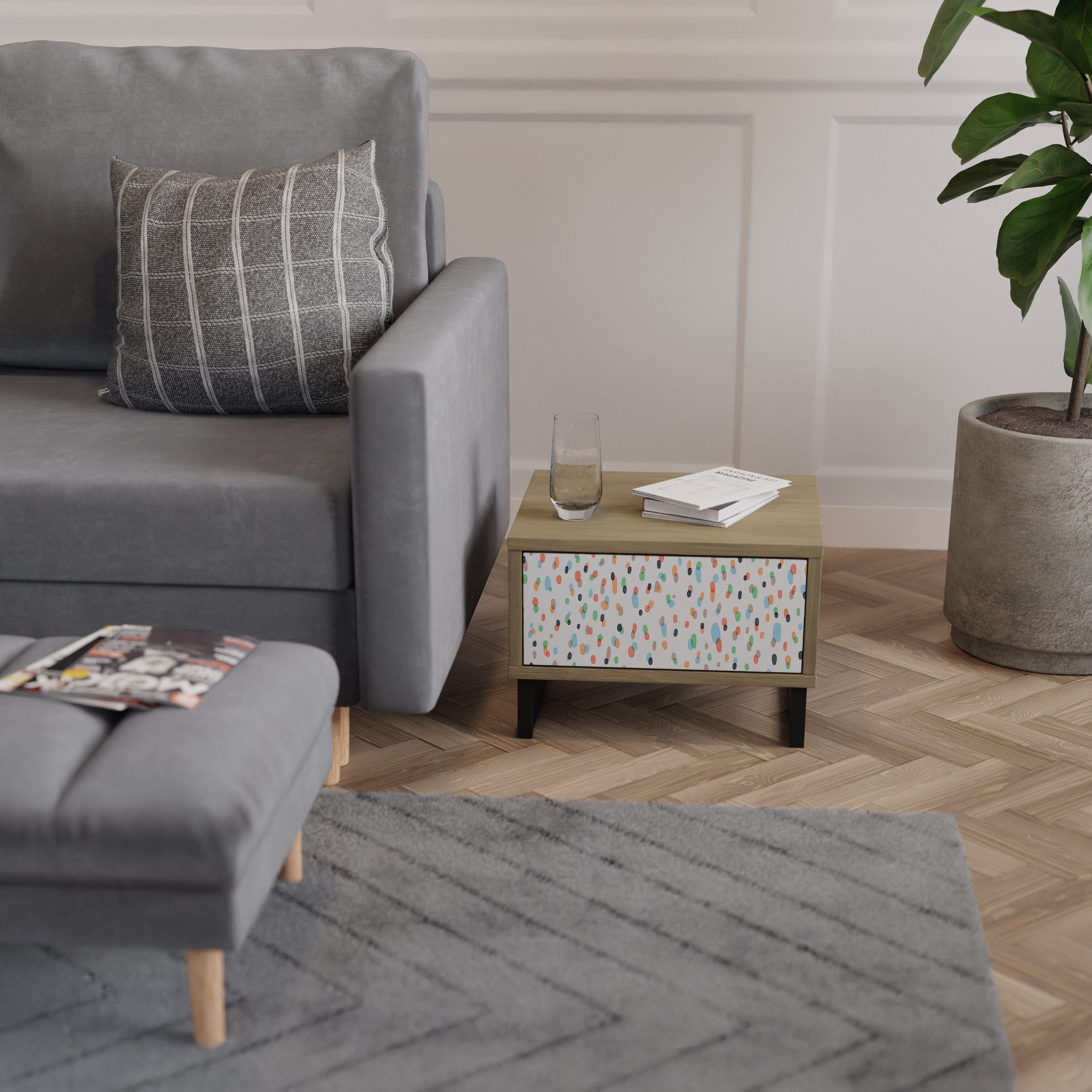 ENERGETIC SPOTS Nachttisch in Eichenoptik
