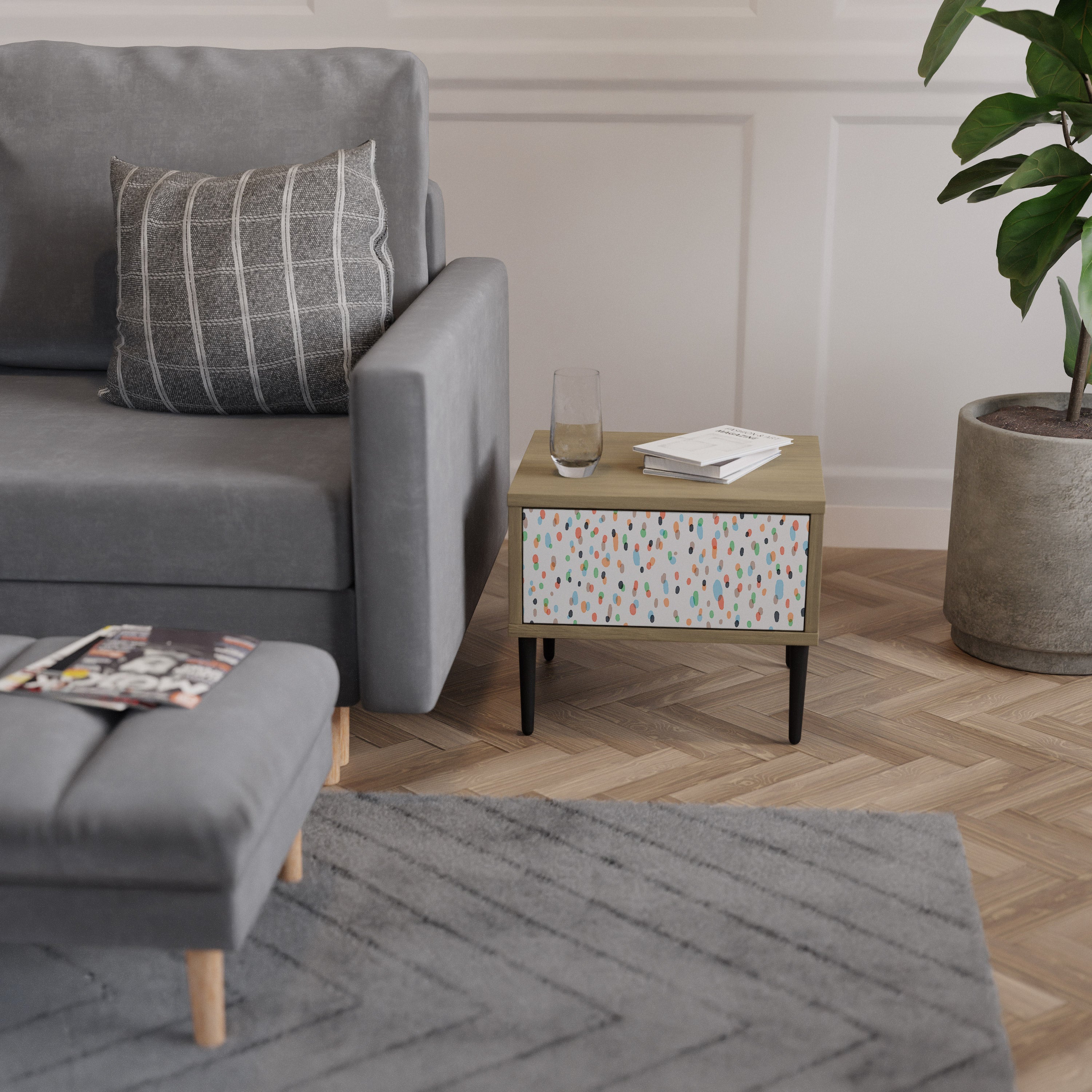 ENERGETIC SPOTS Nachttisch in Eichenoptik