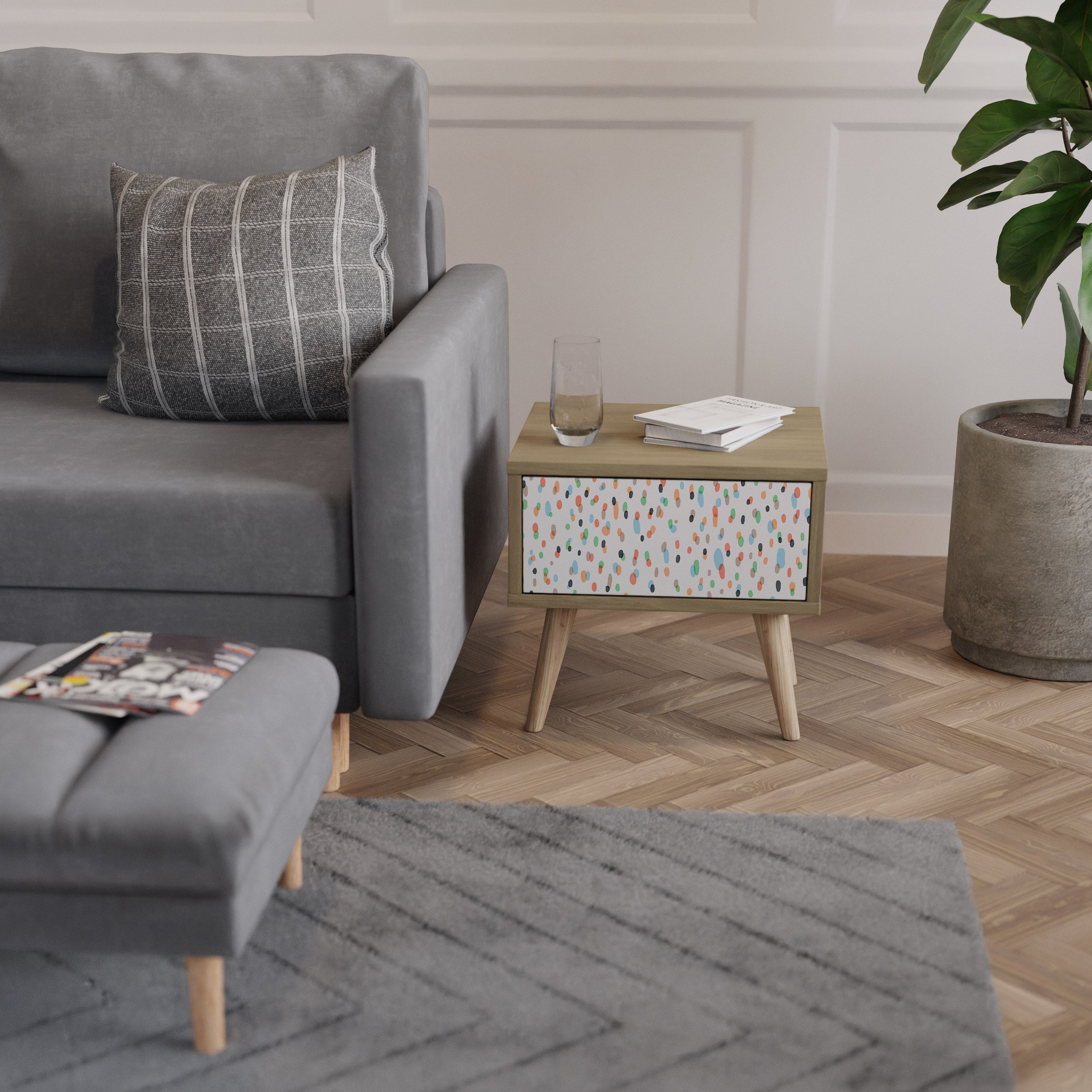 ENERGETIC SPOTS Nachttisch in Eichenoptik