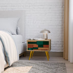 EARTHY FIGURES Nachttisch in Eiche-Optik