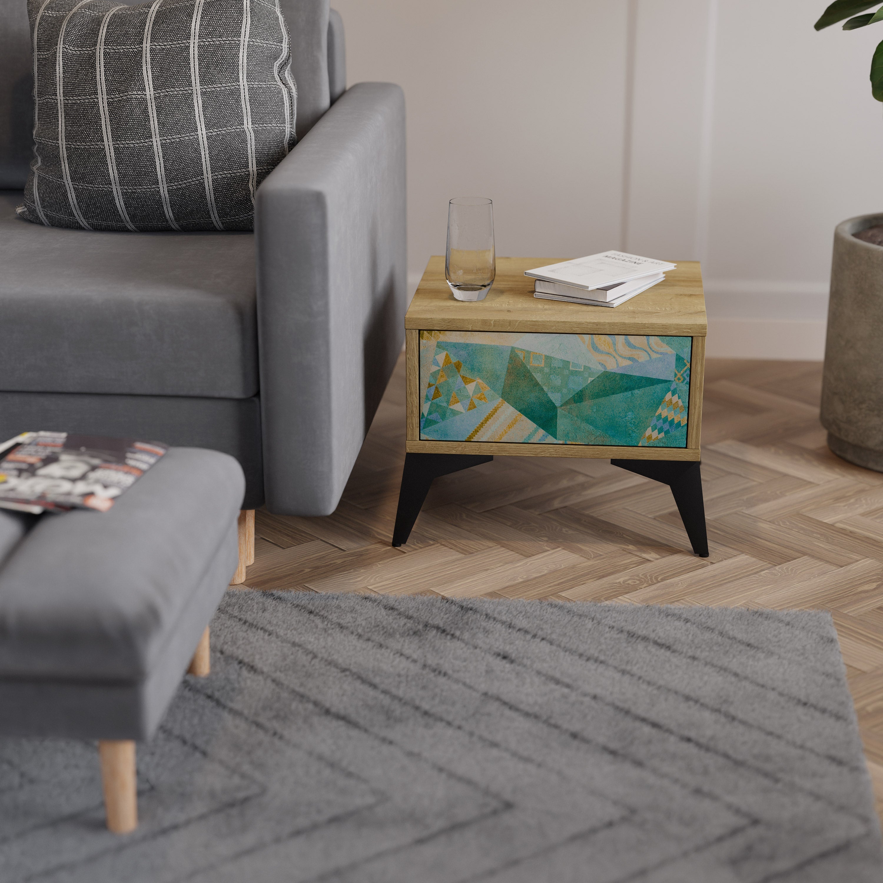 SPECTRUM SPLENDOR Nachttisch in Eichenoptik