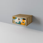 ABSTRACT FACES Nachttisch in Eiche-Optik