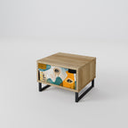 ABSTRACT FACES Nachttisch in Eiche-Optik