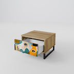 ABSTRACT FACES Nachttisch in Eiche-Optik