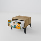 ABSTRACT FACES Nachttisch in Eiche-Optik