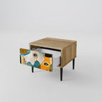 ABSTRACT FACES Nachttisch in Eiche-Optik