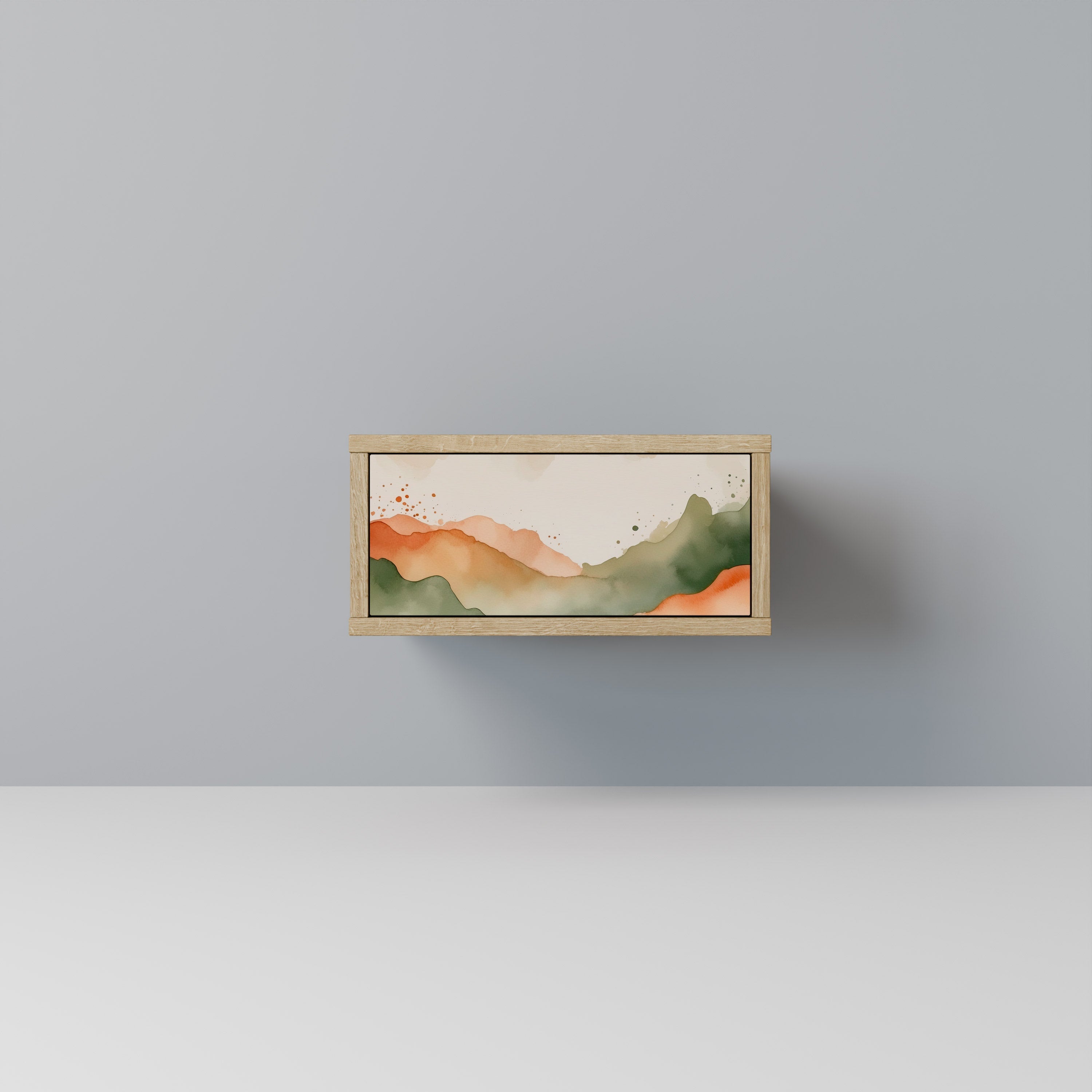 WATERCOLOUR PEAKS Nachttisch in Eichenoptik