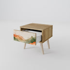 WATERCOLOUR PEAKS Nightstand in Oak Effect
