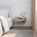 ABSTRACT LANDSCAPE Nachttisch in Eiche-Optik