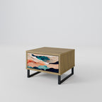 ABSTRACT LANDSCAPE Nachttisch in Eiche-Optik