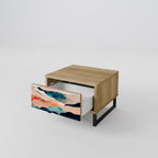 ABSTRACT LANDSCAPE Nachttisch in Eiche-Optik